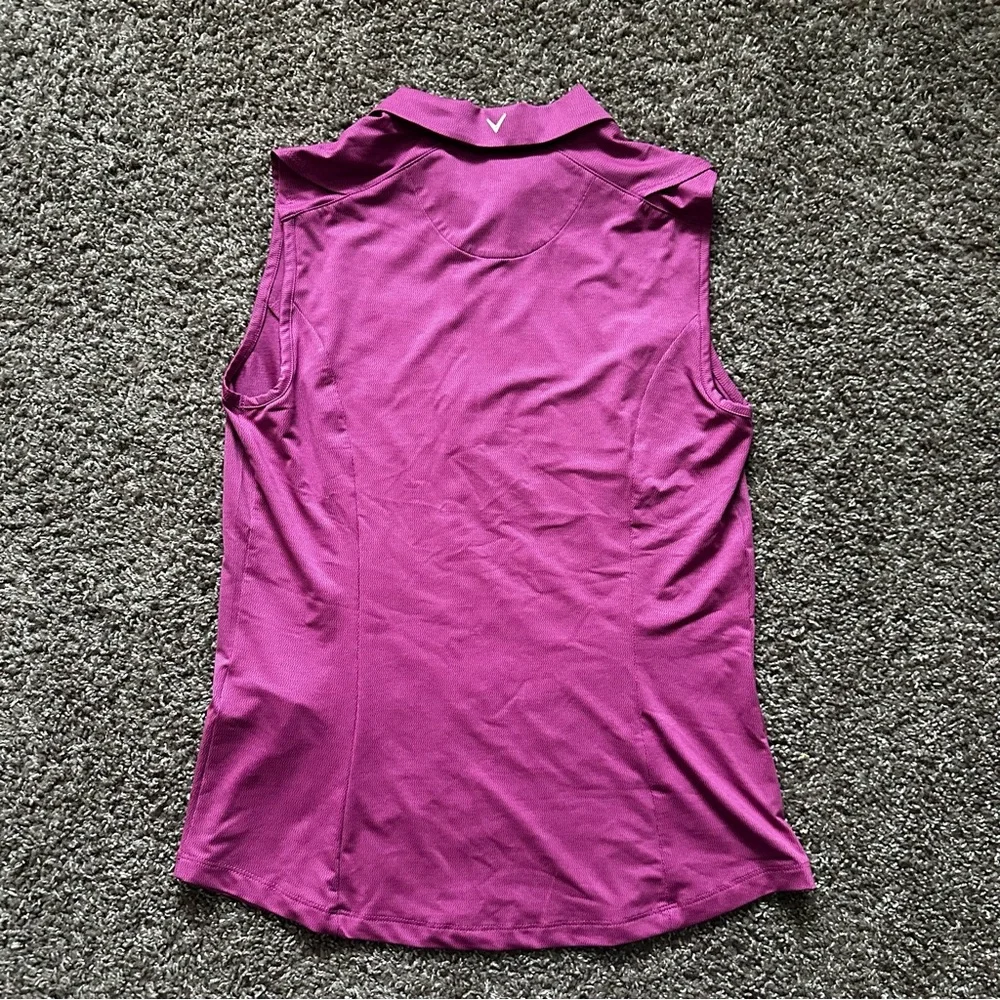 Callaway Women’s Purple Sleeveless Golf Polo Tank Opti-Dri Performance Size M - Picture 7 of 7